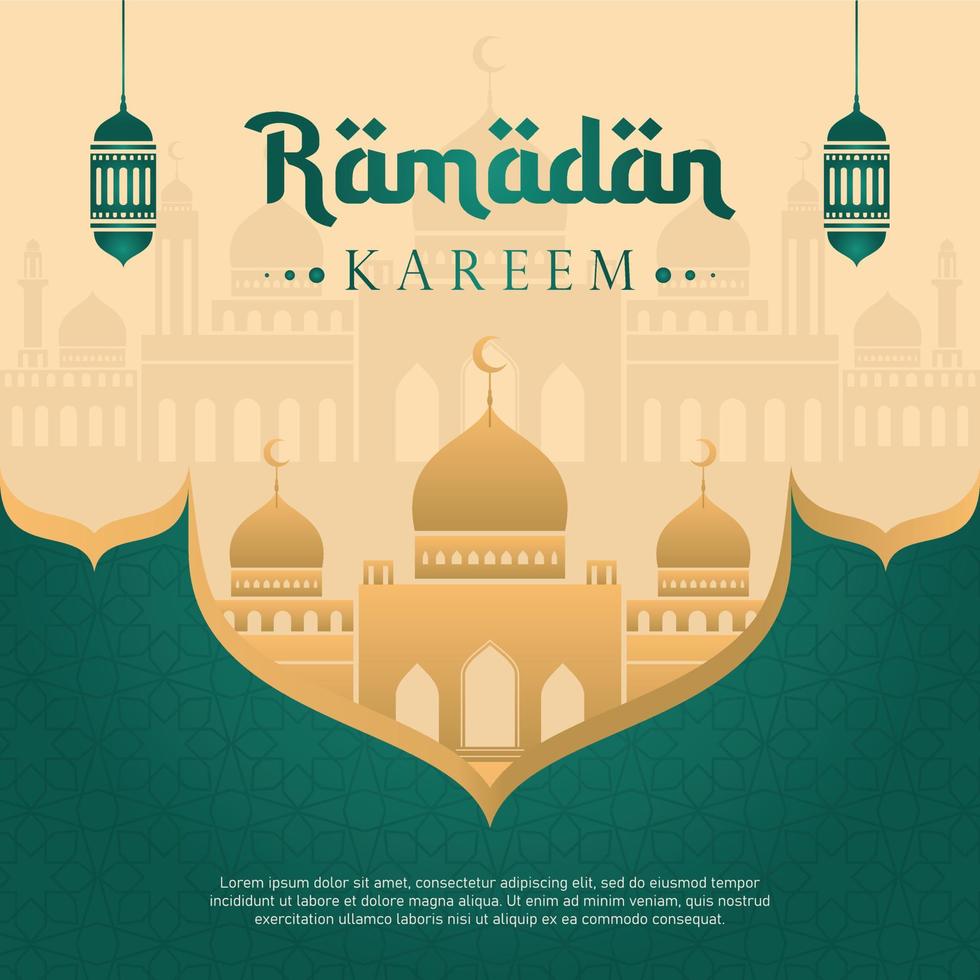 ramadan banner feed template mosque illustration free vector 1