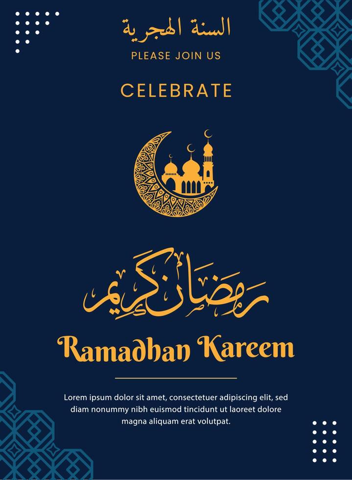 ramadan kareem greeting card poster template vector
