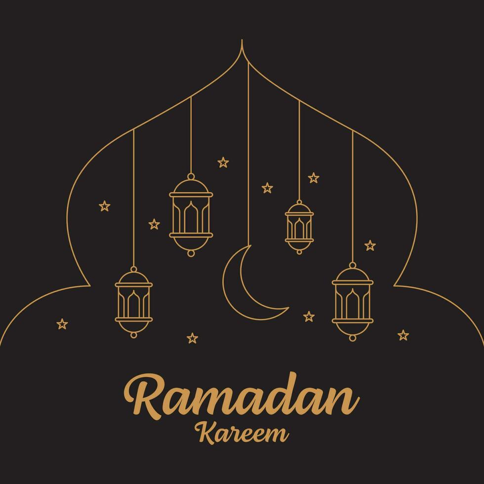 ramadan kareem line art vector